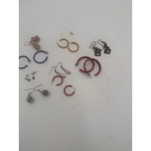 Vintage Dangle & Hoop Variety Drop Earring Bundle Lot of 8
